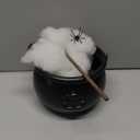 Zcaukya St Patricks Day Coin Pot, 7.4" Black Plastic Cauldron Kittle with Handle, Punch Bowl for Parties, Parade, Carnival, Dressing Accessories, Halloween Trick or Treat, Easter Egg Hunt