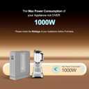 1000W Step Up Transformer 110v to 220v Converter, Heavy Duty Voltage Converter 110v-120v to 220v-240v with Dual Outlets, Overload Protection & Ultra-Quiet for Home Appliances, Light Grey