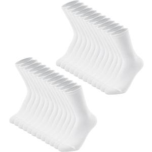 DOKUTOKU 12 Pack Womens Crew Socks Size 6-9 Light Weight Thin Casual Calf Socks (White)