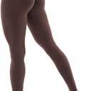 YEOREO Yoga Pants Workout Leggings for Women Hidden Scrunch Butt Lifting Leilanie High Waisted Tummy Control Gym Leggings (Brown, M)