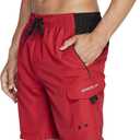 Speedo Mens Swim Trunk Knee Length Marina Sport Volley (Red, XL)
