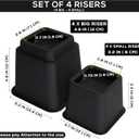Utopia Bedding - Adjustable Bed Risers 3, 5, 8 Inch  Heavy Duty Furniture Riser Set of 4 for Beds, Couch & Desk  Under Bed Storage & Dorm Room Essential  Supports Up to 1,300 lbs  Black