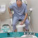Bedside Commode with Wheels, Shower Wheelchair with 300 LBS Weight Capacity, Portable Toilet with Bucket for Elderly and Disabled