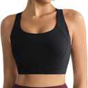 RUNNING GIRL Sports Bras for Women High Support,Racerback High Impact Grey Sports Bra Moulded Cup Workout Bra Push up, Large