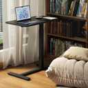 Overbed Bedside Table with Wheels, Pneumatic Adjustable Medical Tilt Top Hospital Bed Table Over The Bed, Rolling Laptop Desk, Mobile Standing Desk for Hospital and Home Use, Black, 28" x 16" x 43"