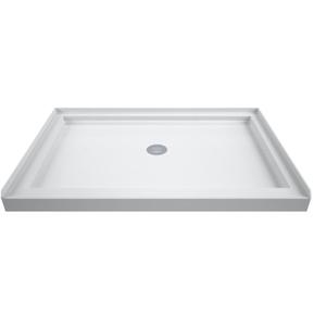 DreamLine SlimLine 36 in. D x 42 in. W x 2 3/4 in. H Center Drain Single Threshold Shower Base in White, DLT-1136420
