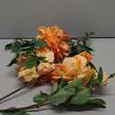 Orange Peonies Artificial Flowers 3Pcs Fall Flowers for Fall Decoration 27.5" Real Touch Silk Faux Peony Flower with Long Stems for Home Autumn Floral Arrangement Vase Table Centerpieces Bouquet Decor