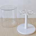 Rotating Clear Display Case for Large Doll Keychains, Display Stand for Plush Dolls, Storage Box for Dolls, Dust and Moisture Proof, All-Round Display, Figurines (NO Dolls) (White)
