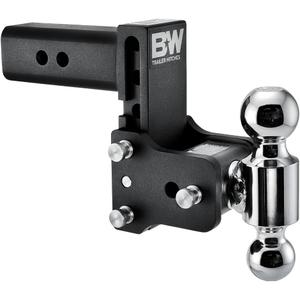 B&W Trailer Hitches Tow & Stow Adjustable Trailer Hitch Ball Mount - Fits 2.5" Receiver, Dual Ball (2" x 2-5/16"), 5" Drop, 18,000 GTW - TS20037B