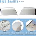 AUCERAMIC Chrome Rear Mirror Cover for Toyota Tundra 2007-2021, Sequoia 2010-2022 Front Driver Passeger Side View Mirror Caps Replace # 87915-0C040 87945-0C020 (Chrome)