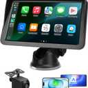 9" Wireless CarPlay Screen for Car, Apple CarPlay & Android Auto Receiver with 1080P Backup Camera, HD Touchscreen, Bluetooth, GPS, Voice ControlUniversal Fit for All Cars (Black)