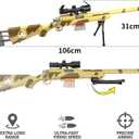 AGM MASTECH M24 Foam Blaster, Shell Ejecting, Safety Switch, Adjustable Stock 41.8 Inch, Fast Dart Loader, Scope, 40 Darts, 20 Casings, 2 Mags, Tactical Gear for Teens 14+ Adults(Yellow), Medium