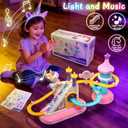 Unicorn Electric Toy Track Set for KidsClimbing Slide Stair Toy for Toddler Motorized with Music, Sliding Car Playset, Birthday Gifts for 3 4 5 6 7 Year Old Boys Girls Children