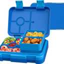 Bento Lunch Box for Kids, 6 Compartments BPA Free, Dishwasher Safe Back to School Snack Bento Lunch Containers Boxes, Ideal Portion Sizes for On-the-Go Meal, Ages 3+, School, Blue