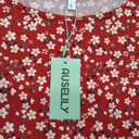 Women's Summer T-Shirt, Large, Red flowers.