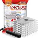 Vacuum Storage Bags,Vacuum Seal Bags for Clothing with Hand Pump,Vacuum Sealer Bags for Clothing/Comforters/Blankets （6 Jumbo）