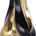10.6 "Tall Black and Gold Ceramic Decor Vase, Modern Elegant Decor Home Vase for Living Room, Table Centerpiece, Desk, Office for Pampas Grass (Black Gold)