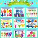 100 Pcs Prefilled Easter Eggs Filled with Novelty Toys,Bright Colorful for Easter Basket Stuffers,Easter Party Favors and Hunt