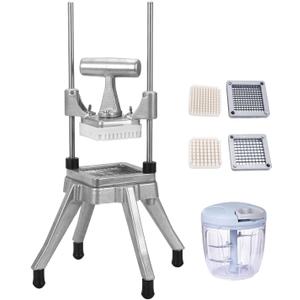 Commercial Vegetable Fruit Chopper 1/4&3/8 Blade Heavy Duty Professional Food Dicer Kattex French Fry Cutter Onion Slicer Stainless Steel for Tomato Peppers Potato Mushroom (Hand pressure style) Commercial Vegetable Fruit Chopper 1/4&3/8 Blade Heavy Duty Professional Food Dicer Kattex French Fry Cutter Onion Slicer Stainless Steel for Tomato Peppers Potato Mushroom (Hand pressure style)