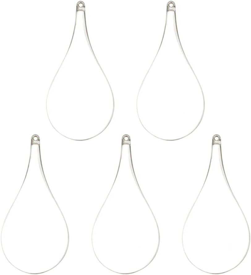 STOBOK 5pcs DIY Plastic Fillable Ball Ornaments Teardrop Hanging Ornaments Ball Transparent Decorative Crafts Balls for Wedding Garden Tree Party Gift Box Decoration