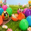 MGparty 24 Pcs Large 4" Easter Eggs Plastic Empty Eggs Bulk with 4 Golden Eggs, Fillable Easter Eggs for Egg Hunt, Easter Basket Stuffers, Party Favors, Decorations