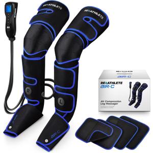 REATHLETE Leg Massager - Full Leg Massager for Circulation and Pain Relief, 4 Modes of Massage | Thigh, Calf, Foot Massager | Air Compression Leg Massager
