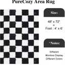 Checkered Rug 4x6 for Living Room, Black and White Modern Shag Rug Super Soft Washable Fluffy Rugs Indoor Office Fuzzy Carpet for Bedroom Home Dorm Aesthetic Decor