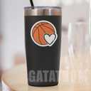 2 x (3Pcs) Basketball Stickers Basketball Heart Vinyl Decals Waterproof Sport Sticker for Team Players Coach Teens Girls Fan, Water Bottle, Scrapbook, Poster Board, Laptop, Tumbler, Cup, 3" x 2.9"