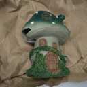 Craft Supply Fairy Garden Green Cap Mushroom House Figurine -Whimsical Poly-Resin Accent Piece - 3.25 x 4.75 Inches