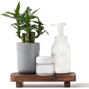 FLYIEE Wood Risers for Decor Display, Bathroom Counter Sink Decor, Dish Soap Tray Wood Tray for Kitchen Counter, Small Wooden Soap Stand, Wood Soap Pedestal, Soap Dispenser Stand Modern Farmhouse