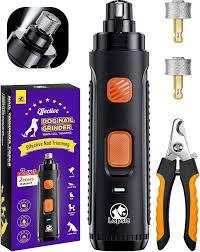 LOPSIC Dog Nail Grinder with LED Light, 2-Speed Rechargeable Dog Nail Trimmers and Clipper Kit Super Quiet Pet Dog Nail Clipper with 2 Grinding Wheels for Small Large Cats Dogs Toenail Grooming