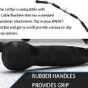 LAT Bar Cable Attachment with Rubber Handgrips, Deluxe Heavy Duty Solid Curl Bar Revolving Hanger Home Gym Cable Attachments, 35.5"
