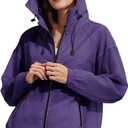 Rain Jacket Women Waterproof 2026 Casual Hooded Waterproof Running Clothes Trendy Long Sleeve Summer Hiking Windbreaker M