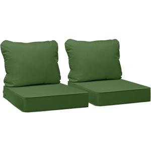 AAAAAcessories Outdoor Seat Cushions for Chairs, Fade-Resistant, Waterproof Patio Furniture Replacement Cushions, 20" x 18" x 3" + 20" x 17", Set of 2, Dark Moss Green