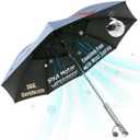 54 inch Golf Umbrella Waterproof with Mister and Fan, Cooling UV Sun Protection Golf Essential, Carry On Bag Airline Approved, Battery Powered
