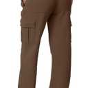 QINSEN Plus Size Sweatpants for Womens Elastic Waist Fleece Pants with Pockets Brown, Size: XL