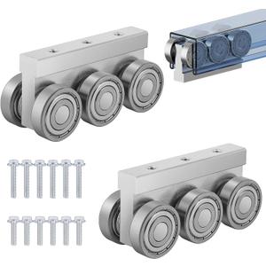 6 Wheel Trolley Assembly M5 Thread Rollers Four Bearing Trolley Assembly for 1-5/8" Wide and All 1-5/8" or Taller Strut Channel