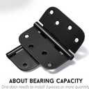 goldenwarm Pack of 3 Matte Black Heavy Duty Iron Door Hinges, 4 Inch x 4 Inch Interior and Exterior Black Door Hinges with 5/8" Radius Corners