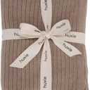 Knitted Organic Cotton Baby Blanket- Swaddle Blanket, 30" x 40" Soft Receiving Blanket for Newborn (Mochachino)