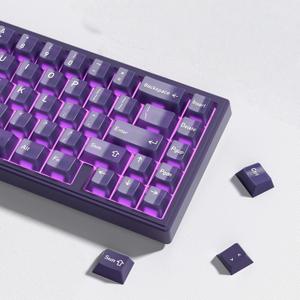 dagaladoo Purple Keyboard Keycaps Jelly,Cute Clear Keycaps PBT/PC, Transparent Custom keycap 60% 75% 100%,150 Keys dye Sublimation Keyboard Key caps,Cherry Profile keycap for Mechanical Keyboards