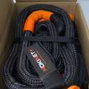 Kinetic Recovery Tow Rope: 1.25" x 30ft 54000LBS Snatch Strap Heavy Duty Offroad Towing Straps Kit for Trucks SUV UTV ATV Tractor Car Jeep - Black