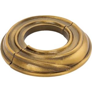 Renovators Supply Manufacturing Escutcheon Plate 3.88 in OD Escutcheon 1.5 in IPS Antique Gold Finish Aluminum Radiator Flange