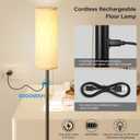 Cordless Floor Lamp for Living Room, with 3 Color Temperature and Pull Cord Switch, 8000mAh Battery Operated Portable Rechargeable Modern Standing