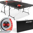 HEAD Easy Setup Ping Pong Table with Electronic Scorer - Junior Folding Table Tennis Table for Easy Storage - Game Room Table Includes 2 Paddles and Balls