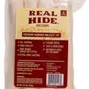 Real Hide All Natural Dog Chew Treats - Premium Rawhide Rolls, 9-10 Inch - Long Lasting Grass Fed Free Range Beef Hide for Medium/Large Dogs - 4 Count