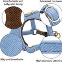 Faleela No-Pull Puppy Harness & Leash Set - 7 Color Options, Soft, Adjustable, Choke-Free, Escape-Proof, Lightweight Cute Pet Vest for Small & Medium Dogs (Blue, S)