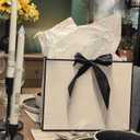 TKSBAG 12PCS Gift Bags Medium Size with Handles, 12.5 x 9.8 x 4.3 In White Black Thank You Bags with Bow Ribbon for Wedding, Birthday, bridesmaid, Groomsmen, Party Favors, Fathers' Day, 1 Count