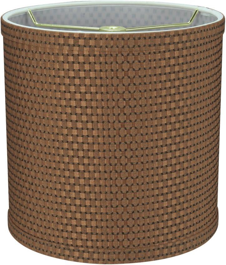 Aspen Creative 31233A Transitional Drum (Cylinder) Shaped Spider Construction Lamp Shade in Jacquard Brown, 8" Wide (8" x 8" x 8")