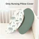 Little Grape Land Nursing Pillow Covers 2 Pack, Soft & Breathable Removable Breastfeeding Pillows Covers for Feeding Pillows, Nursing Pillow Slipcover for Baby Girls Boys, (Safari & Green) 24''L x 18''W