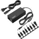 24V 2.5A Power Supply Adapter, AC 100-240V to DC 24 Volt Power Cord, fit for LED Light Strip Speaker Soundbar Printer and More, 24 Volt 2.5 Amp Converter with 5.5x2.5mm DC Port and 8 Tips.